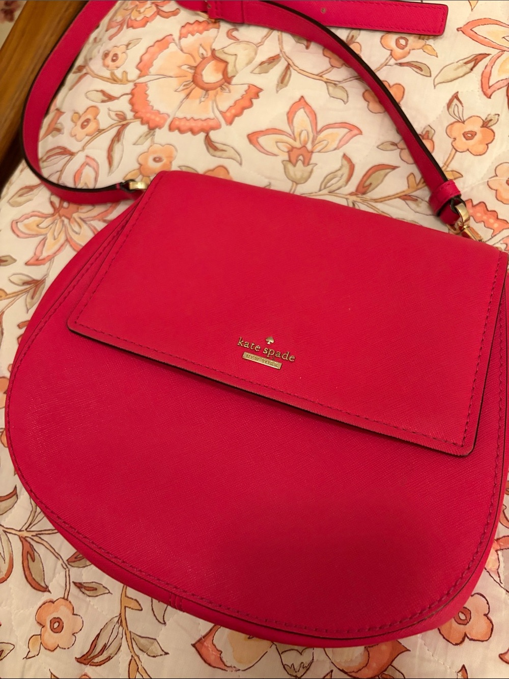 kate spade Hot Pink Crossbody Saddle Bag